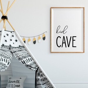 Kid Cave Printable Art, Kids Room Decor, Playroom Decor, Kids Wall Art ...