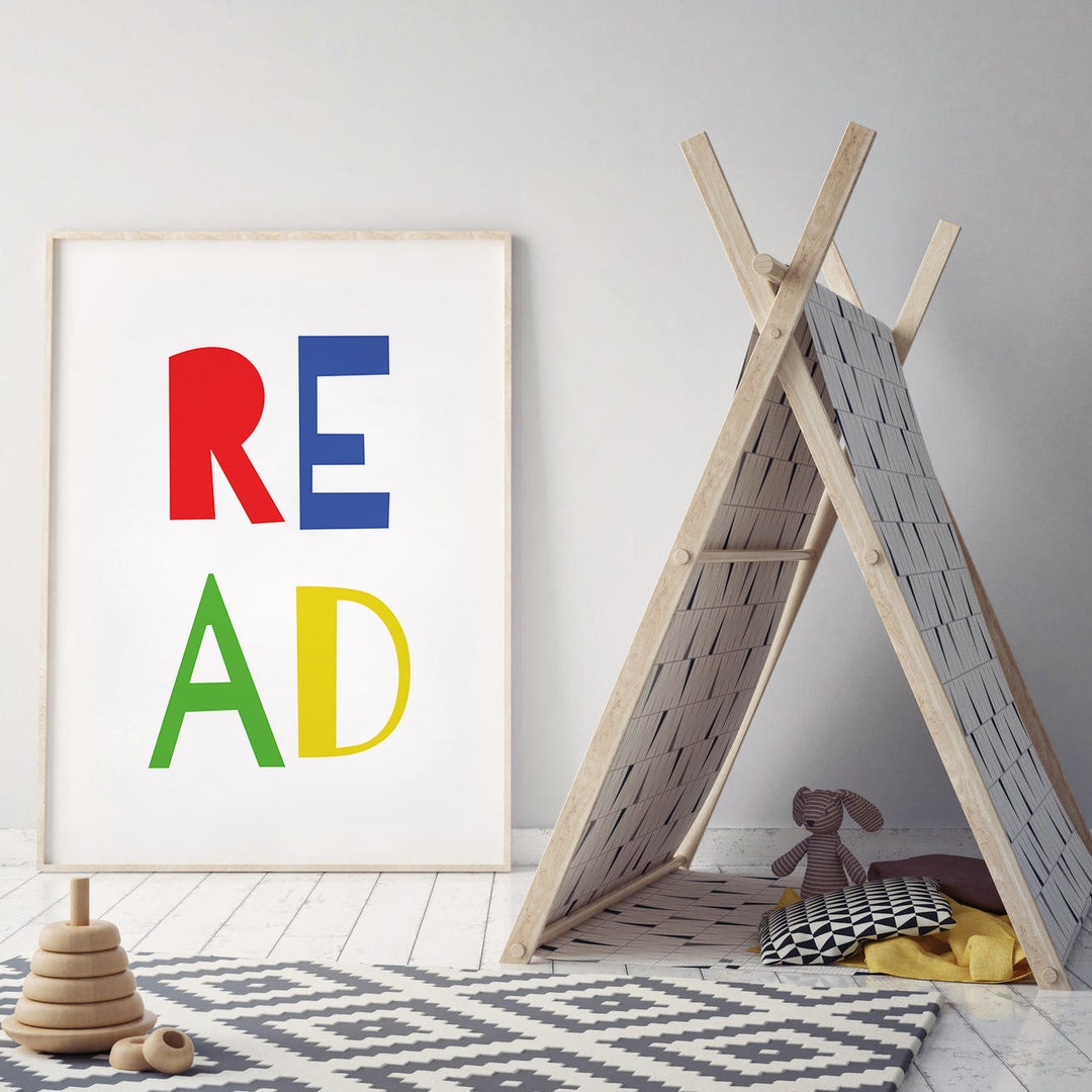 Read Poster, Read Sign, Playroom Printable, Playroom Decor, Nursery ...
