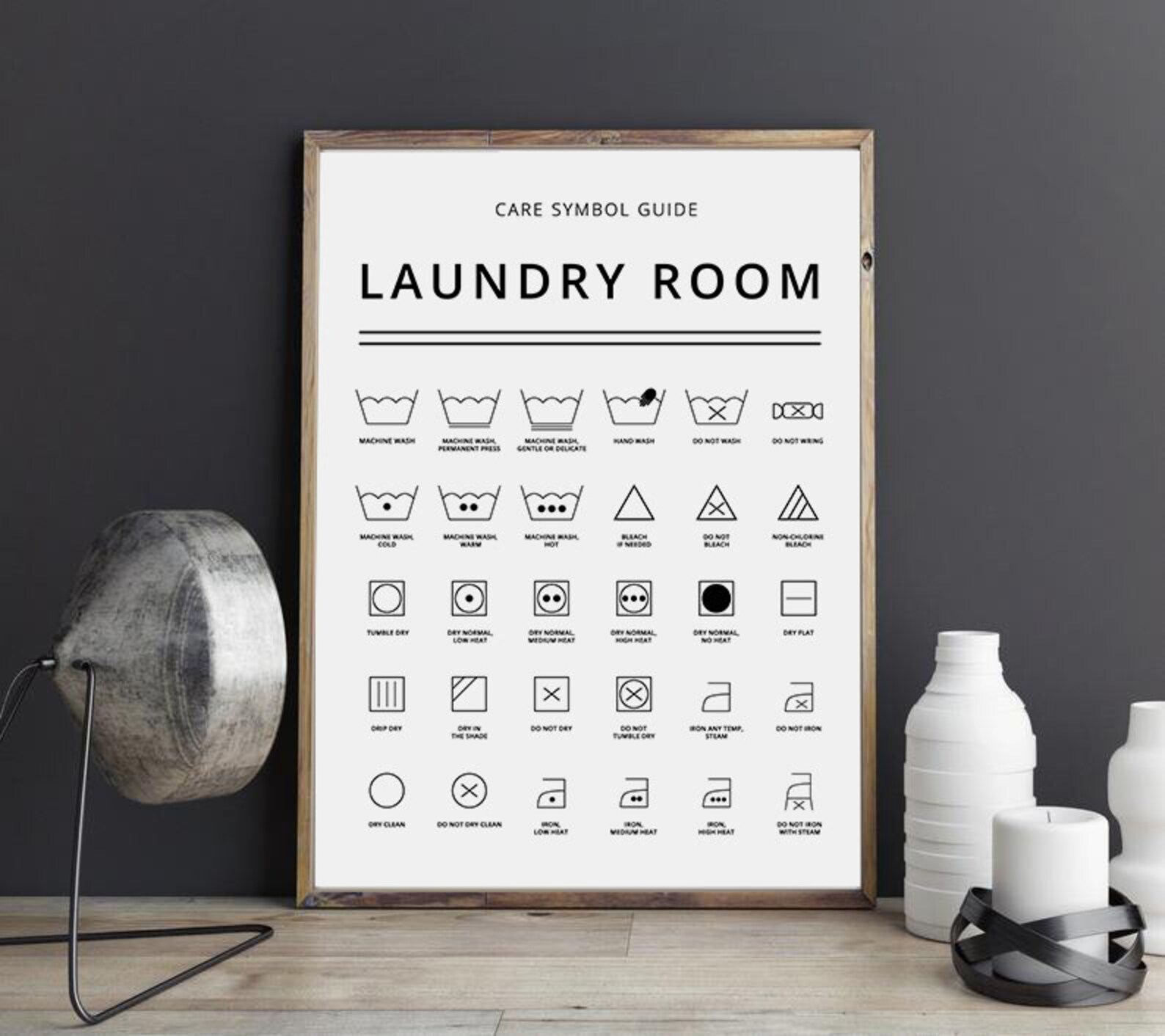 Laundry Room Symbols Print Printable Art Laundry Wall Decor | Etsy