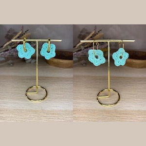 Nina Creoles, Gold Stainless Steel Flower Earrings, Women's Gift, Hook, Interchangeable