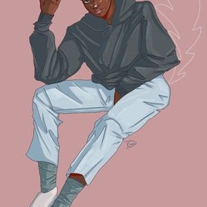 Cat boy digital illustration art print