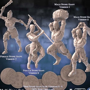 Stone Giant Miniature | Stone Giant Elder | Male Stone Giant | Female Stone Giant | Dungeons and Dragons | RPG | 32mm | Huge Creature
