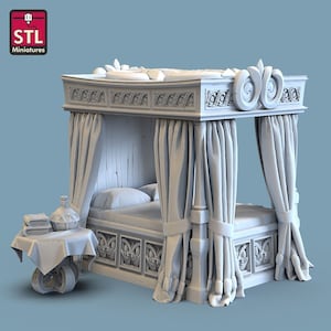 Bedroom/Tavern Beds/Candles - Tabletop Terrain | Scatter Terrain | Miniatures Terrain | Dungeons and Dragons | Pathfinder | RPG Terrain