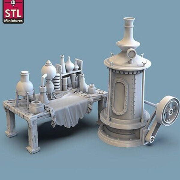 Alchemist Lab/Potion Shop/Magic Shop Desk - Tabletop Terrain | Scatter Terrain | Miniatures Terrain | Dungeons and Dragons | Pathfinder