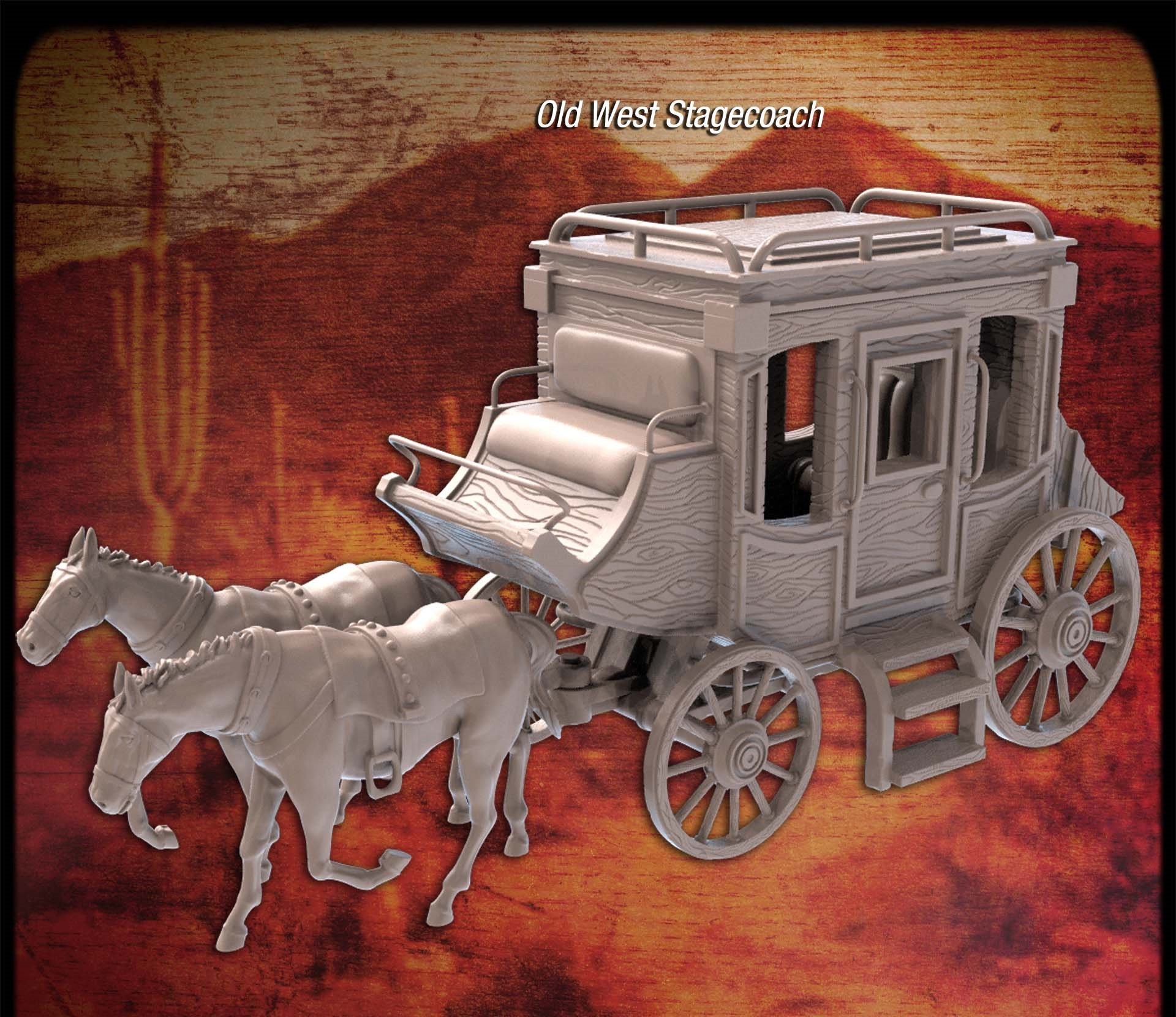 1 Set Western Cowboy Carriage Model Cowboy Collection Toy Carriage  Adornment 