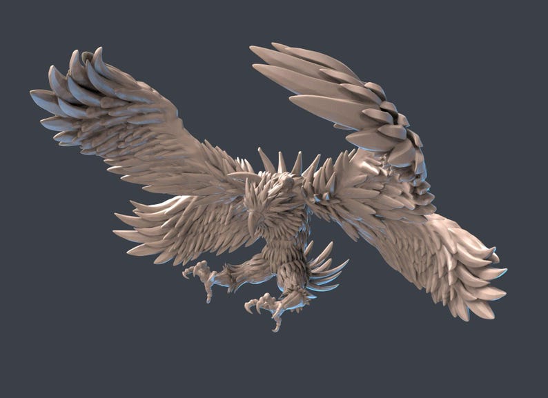Dnd Roc Size Frost Phoenix | Giant Ice Bird | Giant Bird Miniature | Flying Creature ...