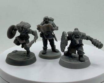 Hired Help NPC Pack | DnD Miniatures | Ranger Fighter Barbarian | 32mm Tabletop RPG | NPC Miniatures