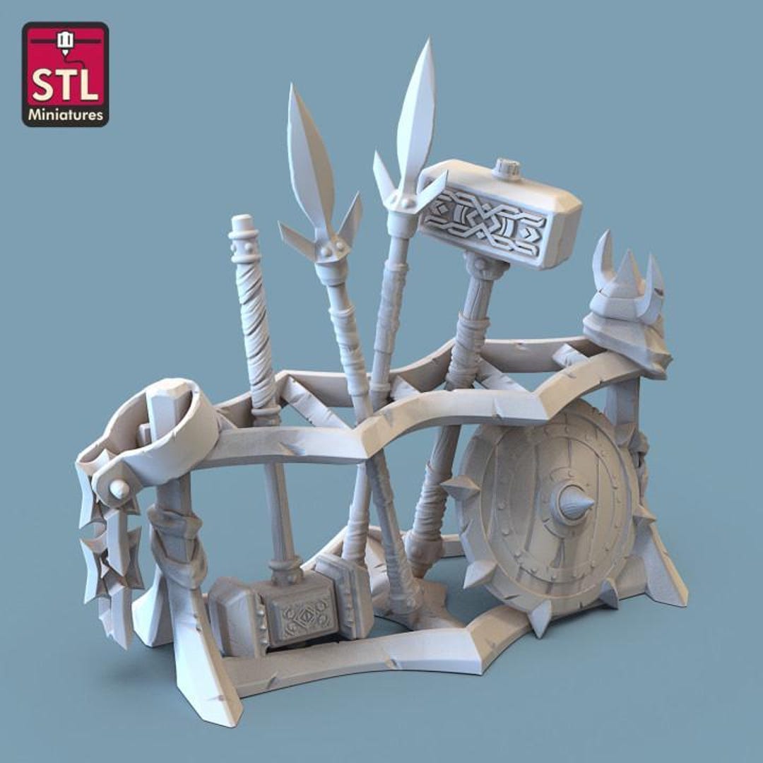 Weapon Rack/weapon Stand/weapon Barrel/training Rack - Tabletop Terrain ...