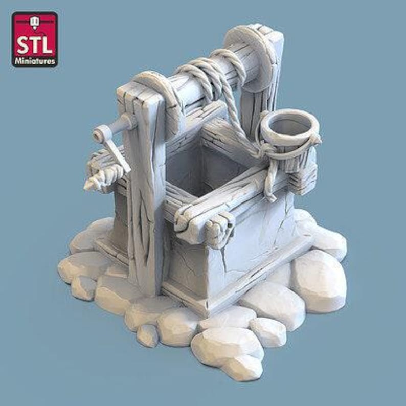 Farm/Water Well/Haystack/Hay Bale/Wagon/Outdoors - Tabletop Terrain/Scatter Terrain/Miniatures Terrain/Dungeons and Dragons/Pathfinder