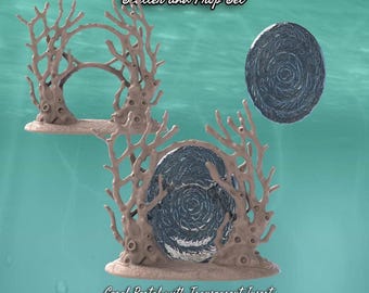 Ocean Portal | Underwater Portal | RPG Pirate Scatter Terrain | Dungeons and Dragons | 32mm