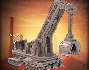 Sci-Fi Factory Terrain Set 4 | Giant Crane Set Piece | Cyberpunk Factory Terrain | RPG | 32mm