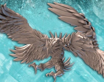 Frost Phoenix | Giant Ice Bird | Giant Bird Miniature | Flying Creature Multiple Sizes | Tundra Terrors| Ice Phoenix | Roc | DnD | 32mm