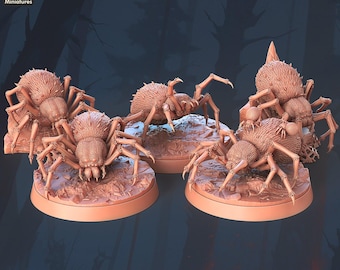 Giant Spider Miniature Set: 32mm Resin, Dungeons and Dragons