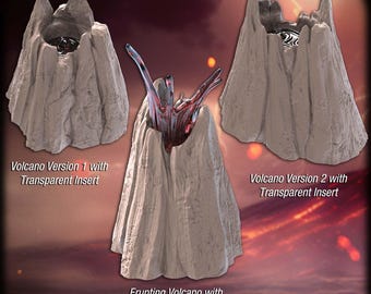 Volcano Terrain Set 1 | Volcanic Terrain | Rock Terrain | Lava/Magma Terrain | Volcanic Rock | Volcano Erruption | 32mm|Dungeons and Dragons