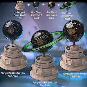 Ensemble de terrain de spatioport 2 : terrain de science-fiction, moniteur de planète holographique, RPG 32 mm, cyberpunk