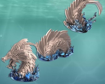 Leviathan | Sea Monster | Sea Serpent | Ocean Miniature | Underwater | Dungeons and Dragons Terrain | 32mm