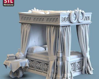 Bedroom/Tavern Beds/Candles - Tabletop Terrain | Scatter Terrain | Miniatures Terrain | Dungeons and Dragons | Pathfinder | RPG Terrain