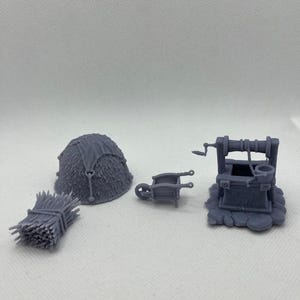 Farm/Water Well/Haystack/Hay Bale/Wagon/Outdoors - Tabletop Terrain/Scatter Terrain/Miniatures Terrain/Dungeons and Dragons/Pathfinder