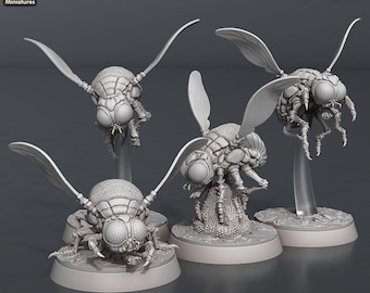 Set de Moscas Gigantes / Moscas Gigantes / Insectos Gigantes / Bichos Gigantes / Frostgrave / Enjambre de Moscas / Pathfinder / RPG / Dungeons and Dragons / DnD 5e