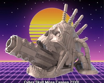 Skull Mega Cannon | Cyberpunk Terrain Large Set Piece | Science Fiction Terrain | Space | 32mm