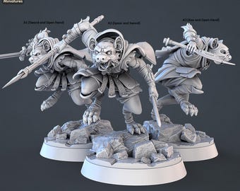 Gnoll Miniature Set | Jackal Set | Gnolls | Hyena Men | Flind | Monster | 5th Edition/Tabletop Terrain/DnD/Miniatures /DnD/Pathfinder