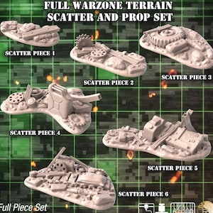 Warzone-terreinset 1 | Verspreid terrein slagveld | Terrein uit de Tweede Wereldoorlog | Scatterterrein met boutactie | RPG-verstrooiingsterrein