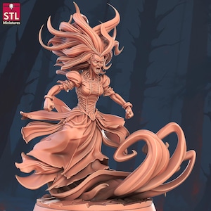 Set de miniaturas Banshee: Fantasma de resina de 32 mm para DnD y Pathfinder