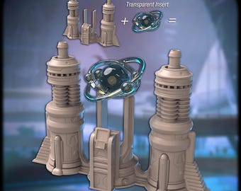 Spaceport Terrain Generator Set Piece: Sci-Fi Terrain, 32mm Scale, ABS-Like Resin, Cyberpunk RPG