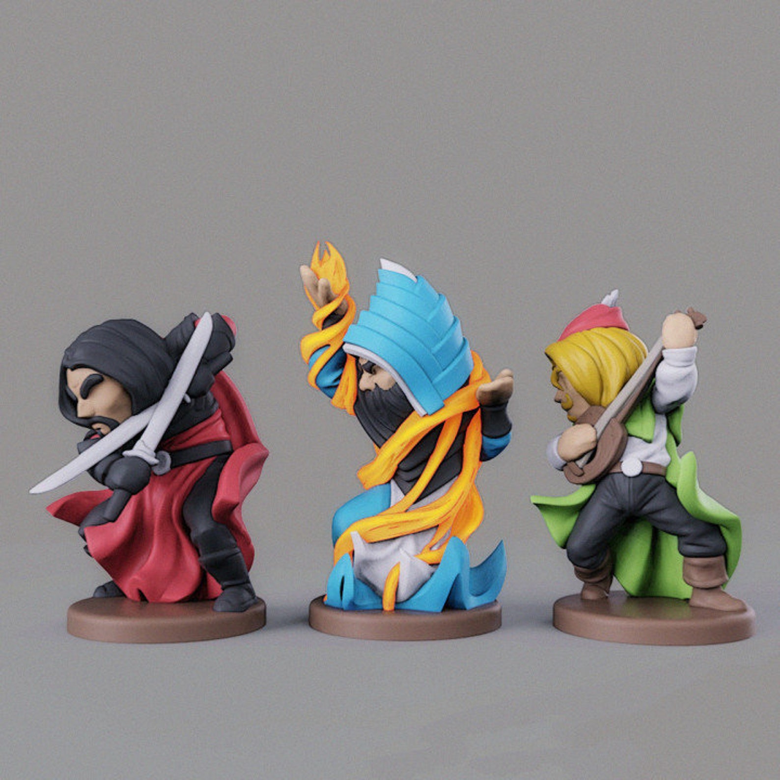 Dnd Miniature Set| Dnd Class Mini|chibi Dnd Miniature|barbarian|bard ...