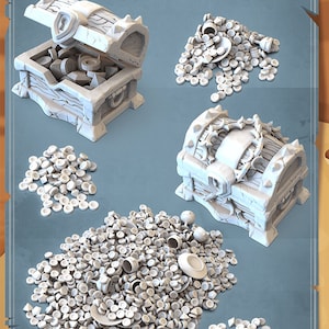 Treasure Markers | Dungeon Treasures | Treasure Chest | Loot Markers| Tabletop Terrain | Scatter Terrain | Dungeons and Dragons | RPG | 32mm