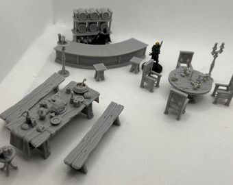 Tavern Starter Scene – Modular Core Tavern Terrain | Board Game Boss Tavern System (32mm)
