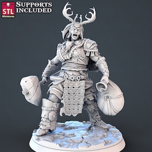 Frost Giant Miniature | Frost Giant Warrior| Male Frost Giant | Female Frost Giant | Dungeons and Dragons | RPG | 32mm | Huge Creature