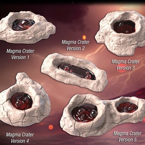 Volcano Terrain Set 2 | Volcanic Terrain | Lava Pool Terrain | Lava/Magma Terrain | Volcanic Rock | 32mm | Dungeons and Dragons