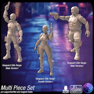 Cyberpunk Ranged Police Miniatures Set | Cops | Corporate Security | Scifi Police | Cyberpunk Adventurers | Science Fiction Miniatures | RPG