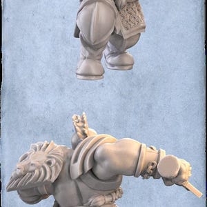 Dwarf Miniature/Mounted Dwarf/Dwarf Fighter/Dwarf Warrior/Dwarf Swordsman - 28mm | Dungeons and Dragons | Gilmore Studio | Fantasy Wars