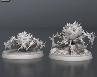 Ice Spider Miniature Set | Frost Spider | Giant Spider | Snow Spider | Wolf Spider | 5E | Dungeons and Dragons |Pathfinder |DnD |5th Edition