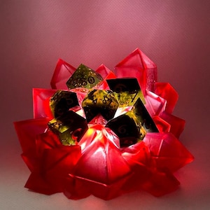 LED Crystal Dice Shrine: Translucent Dice Display for RPG