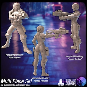 Cyberpunk Heavy Police Miniatures Set | Cops | Corporate Security | Scifi Police | Cyberpunk Adventurers | Science Fiction Miniatures | RPG