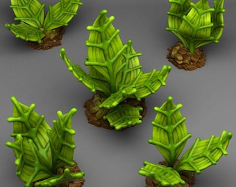Alien Jungle Plant Set | Forest |  | RESIN | Fantasy | DnD | RPG | Tabletop Gaming Swamp Scatter Terrain | D&D |  Village City Tavern