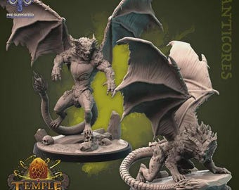Manticores |  D&D 5e | Dungeons and Dragons | Fantasy | RPG | Tabletop Games | Monster | 28mm | Resin | Mammoth Factory