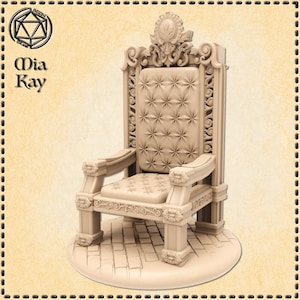 28mm Throne |  D&D 5e | Dungeons and Dragons | Pathfinder | Fantasy RPG Tabletop Games | Scatter Terrain | Noble | Castle | Royalty