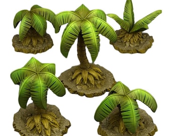 Pirate Palm Tree Set | Forest |  | RESIN | Fantasy | DnD | RPG | Tabletop Gaming Swamp Scatter Terrain | D&D |  Village City Tavern