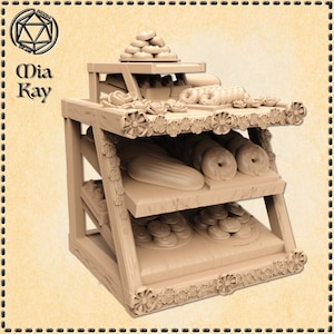 28mm Bakery Stand |  D&D 5e | Dungeons and Dragons | Pathfinder | Fantasy RPG Tabletop Games | Scatter Terrain | Market | Wizard | Prop