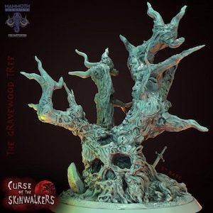 Gravewood Tree |  D&D 5e | Dungeons and Dragons | Fantasy | RPG | Tabletop Games | Monster | 28mm | Resin | Graveyard Forest Terrain