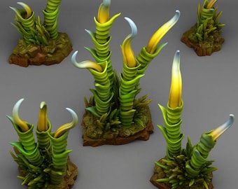 Damned Lilies Set | Forest |  | RESIN | Fantasy | DnD | RPG | Tabletop Gaming Swamp Scatter Terrain | D&D |  Village City Tavern