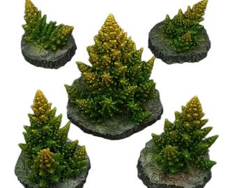 Toxic Alien Pine Set | Forest | RESIN | Fantasy | DnD | RPG | Tabletop Gaming | Tree Scatter Terrain | D&D | Village City Tavern Swamp