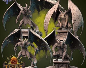 Stone Cursed Gargoyle |  D&D 5e | Dungeons and Dragons | Fantasy | RPG | Tabletop Games | Monster | 28mm | Resin | Mammoth Factory