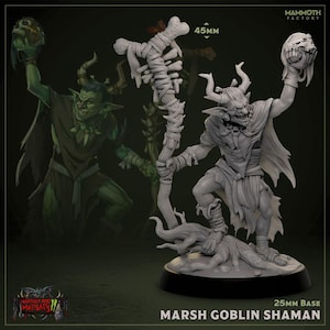 Marsh Goblin Shaman | Mammoth Factory | Marshes & Madlads | Fantasy | DnD | RPG | Tabletop | Gaming | Miniatures | Goblin | Dragons Monster