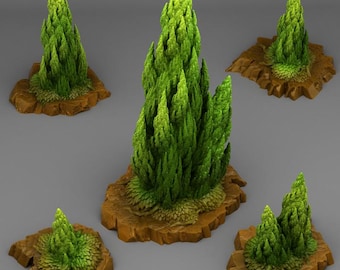 Spiraling Pine Set | Forest | RESIN | Fantasy | DnD | RPG | Tabletop Gaming | Tree Scatter Terrain | D&D | Castle Village City Tavern Swamp