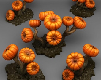 Dark Pumpkin Tree Set | Forest | RESIN | Fantasy | DnD | RPG | Tabletop Gaming | Tree Scatter Terrain | D&D | Village City Tavern Swamp